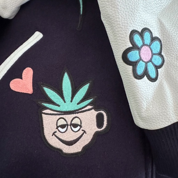 RokuStudio Hood Morning Navy and White Varsity Jacket Size Medium NWT - Picture 7 of 14